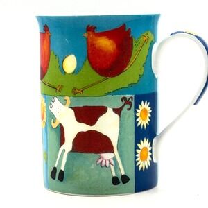 St Michael Vintage Mug 2800 Fine‎ Bone China Farm Graphic Cup UK Faded Backstamp